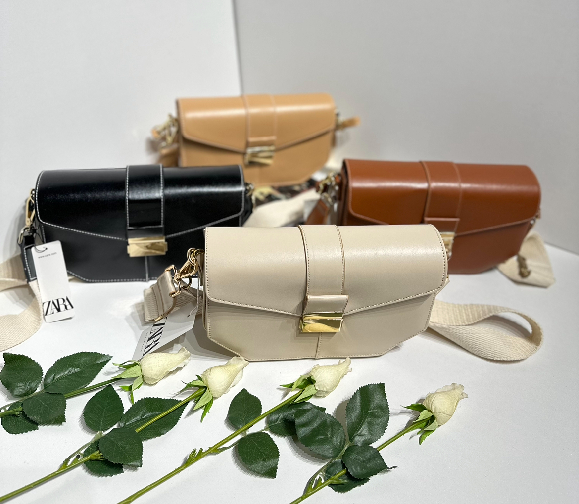 کیف زارا قفل بزرگ طلایی